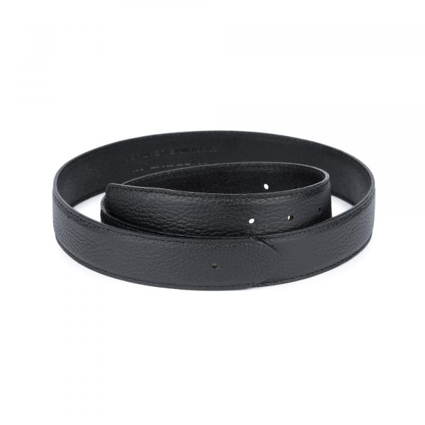 black leather mens belt without buckle 1