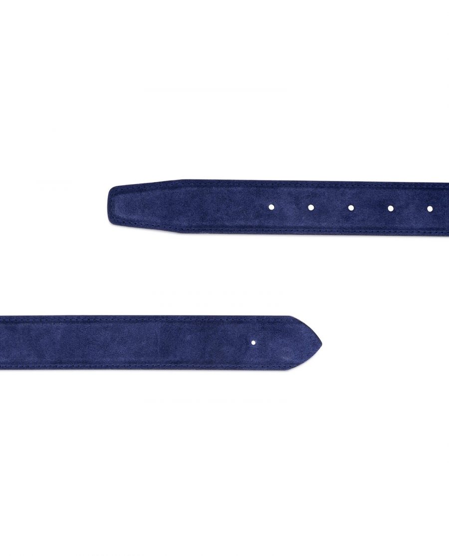 blue suede belt with no buckle 3