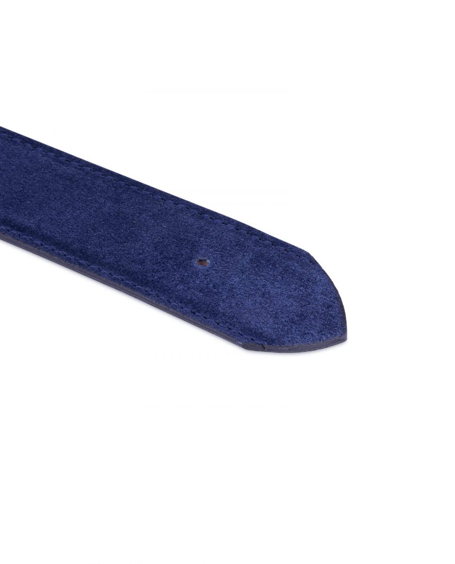 blue suede belt with no buckle 4