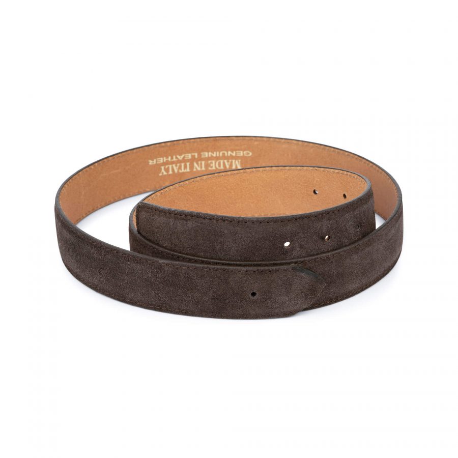 brown suede belt without buckle 1