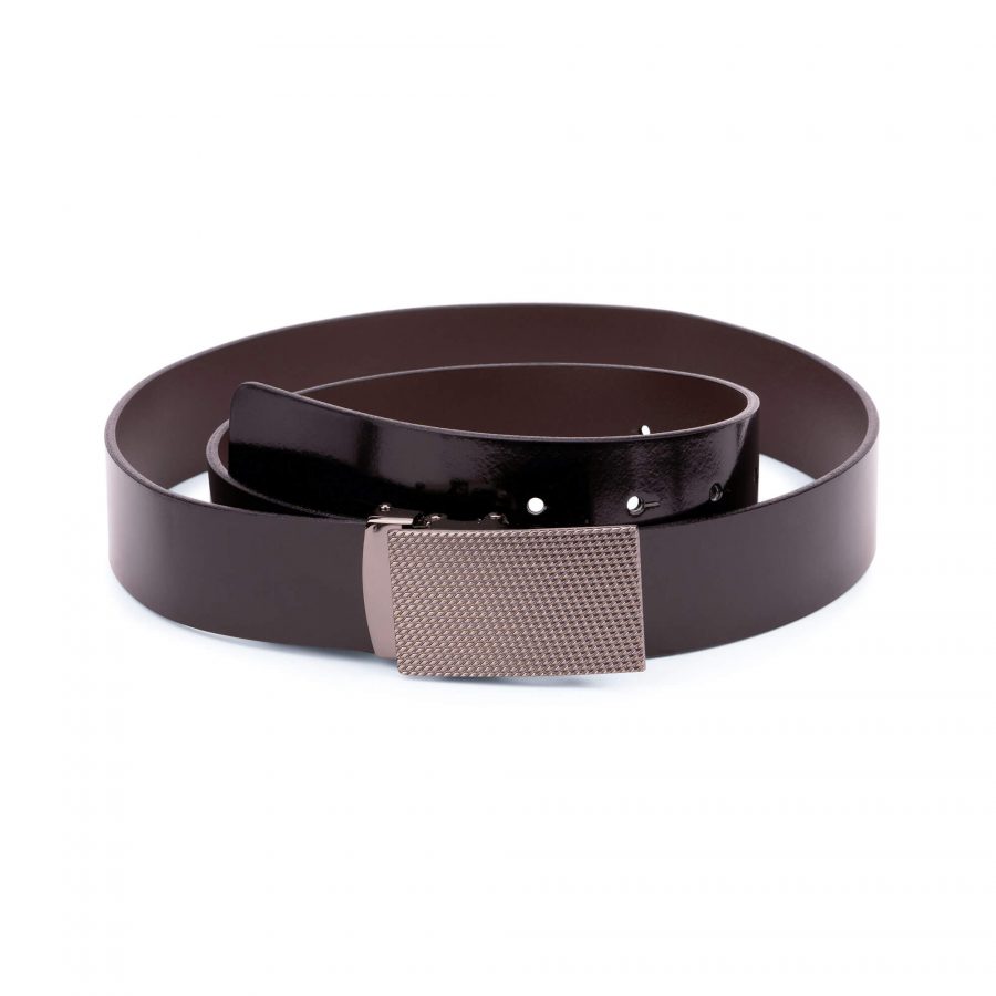 patent leather mens belt with slide buckle 1