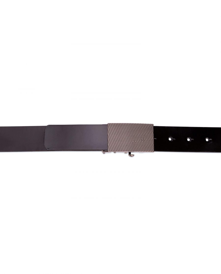 patent leather mens belt with slide buckle 4