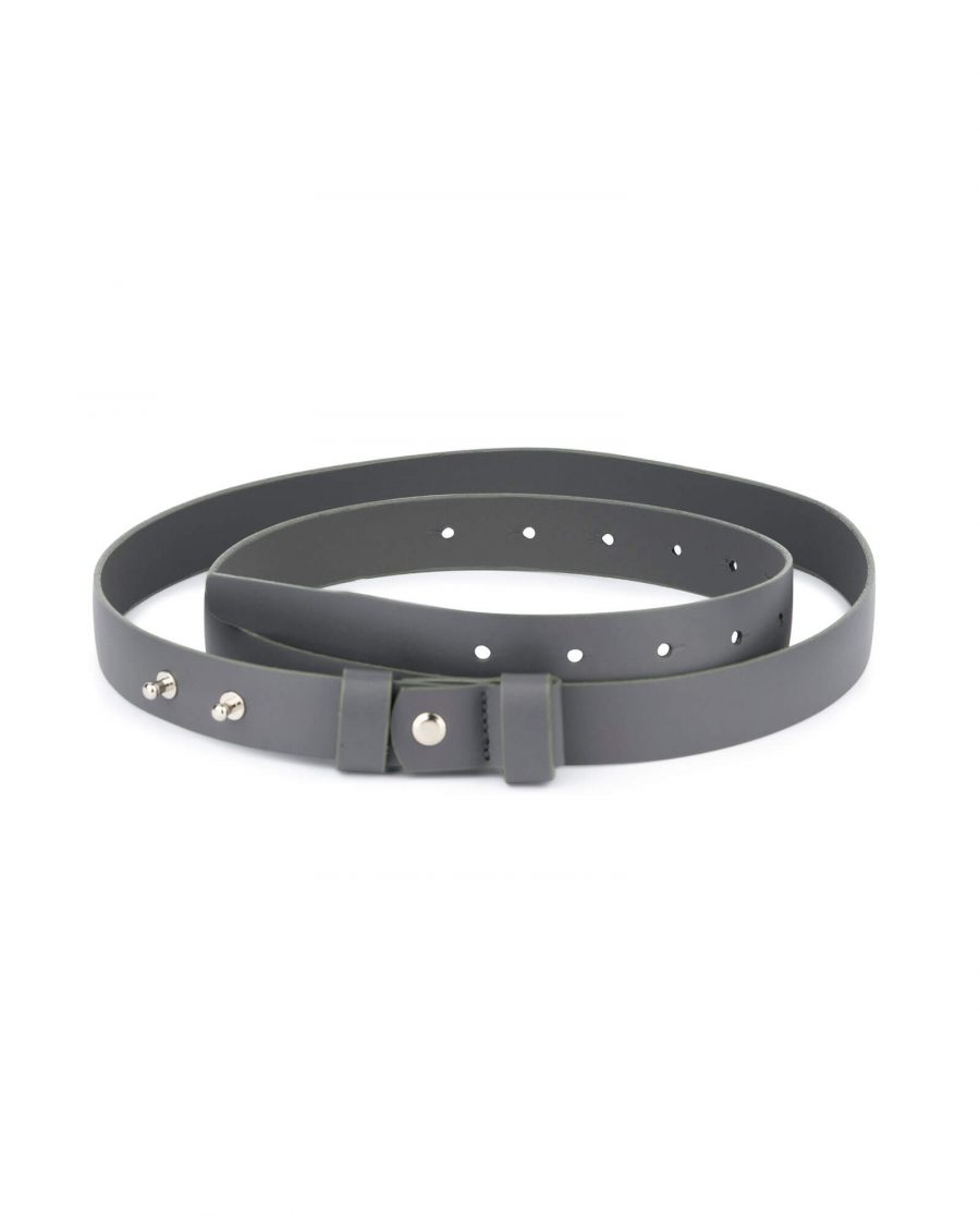 1 inch womens gray belt without buckle 1