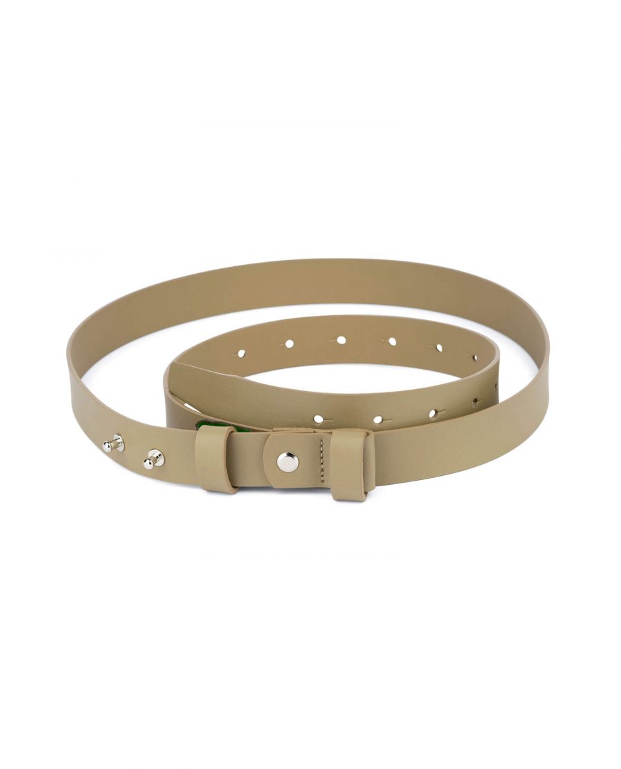 1 inch womens khaki belt without buckle 1