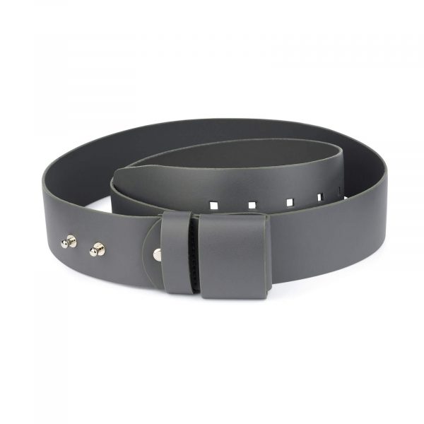 2 inch womens gray belt without buckle 1
