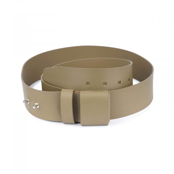 2 inch womens khaki belt without buckle 1
