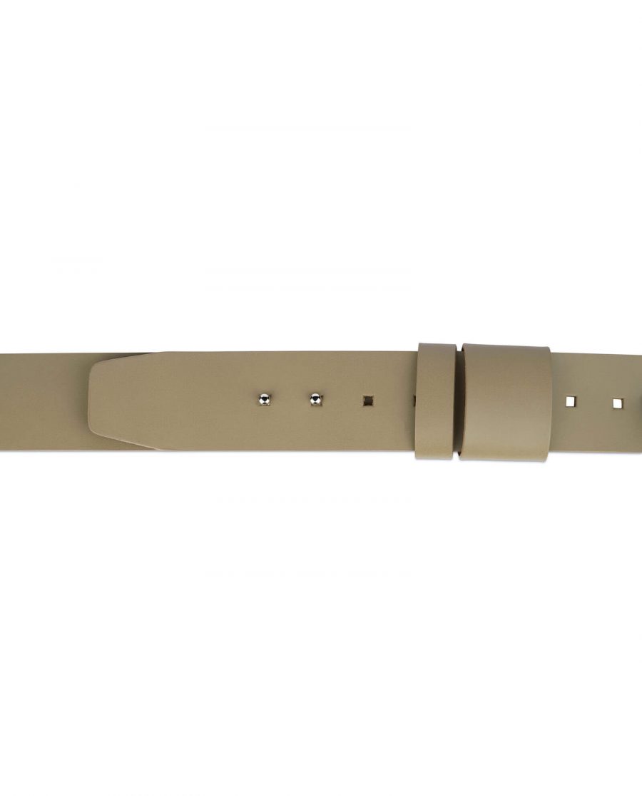 2 inch womens khaki belt without buckle 3