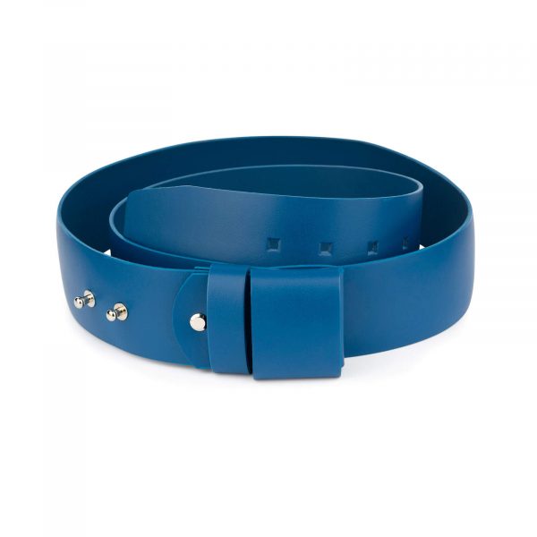 2 inch womens royal blue belt without buckle 1