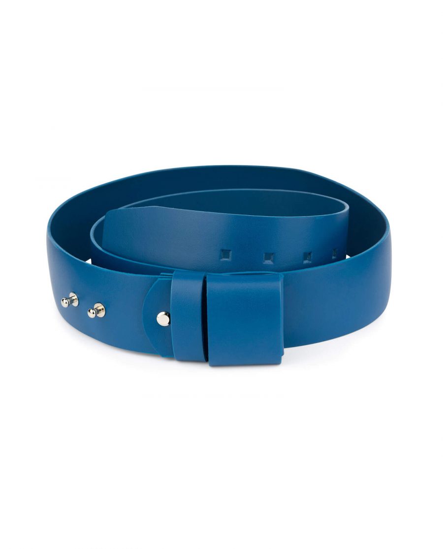 2 inch womens royal blue belt without buckle 1