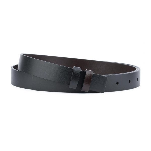 Reversible Belt Strap Men's buckles Saffiano leather 1-3/8 inch Black Brown 38"