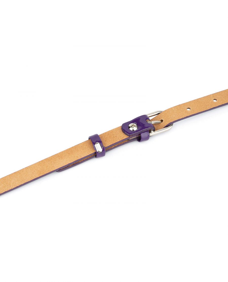 thin womens purple belt genuine leather 3