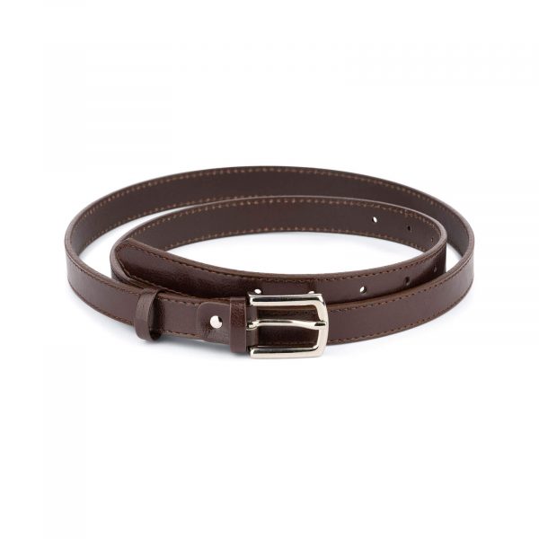 womens brown leather belt 2 0 cm 1