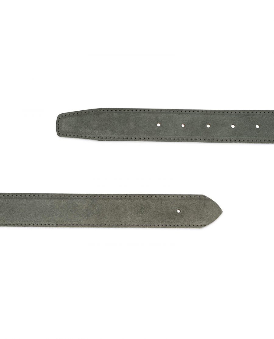 gray leather belt strap for 35 mm buckles 2