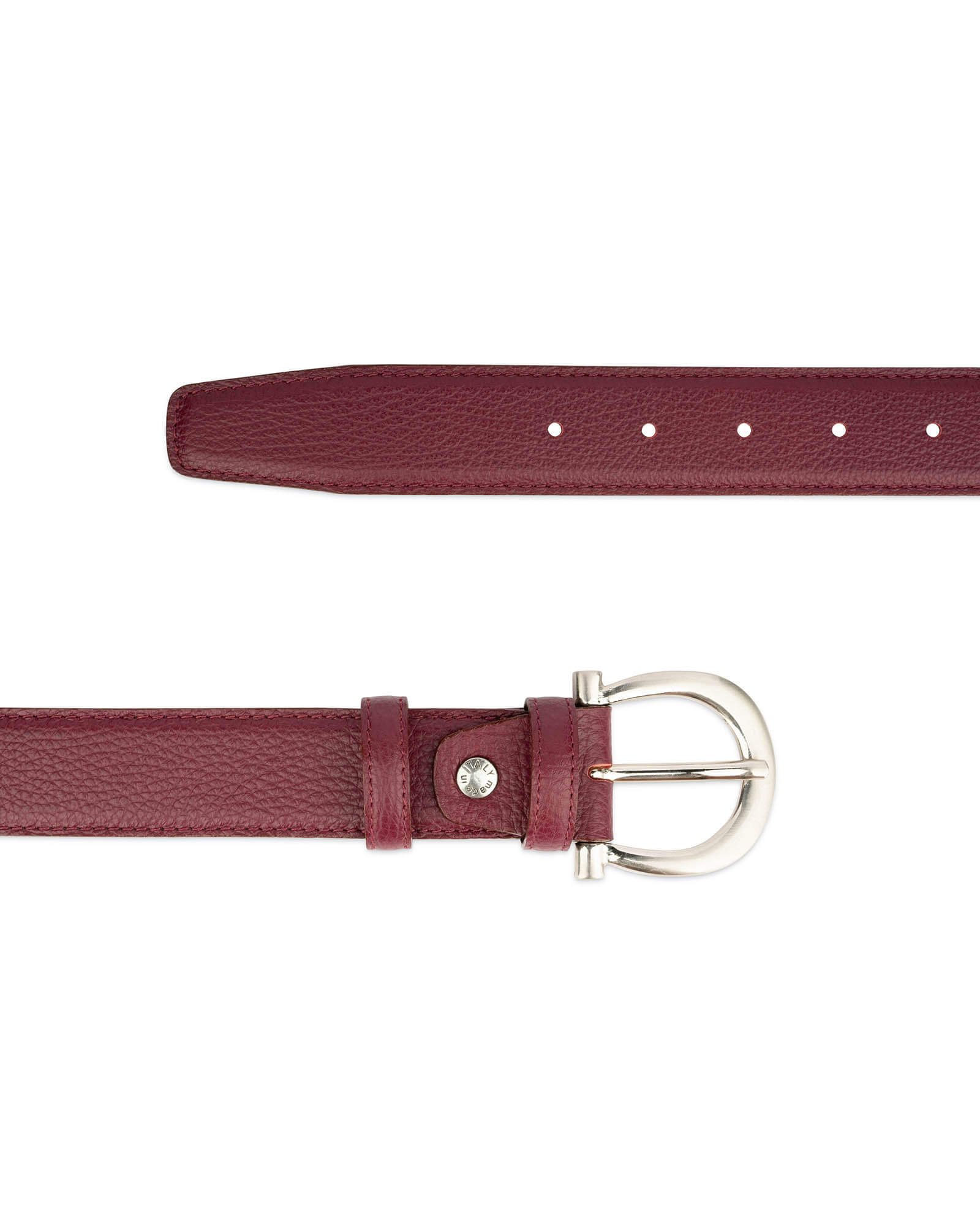 Buy Womens Burgundy Belt With Italian Buckle | LeatherBeltsOnline