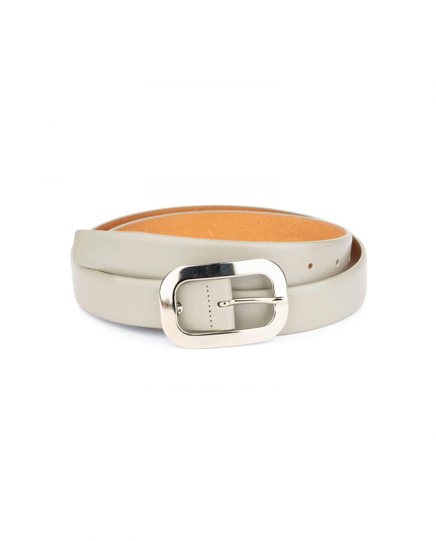 womens gray belt with nickel silver buckle 1