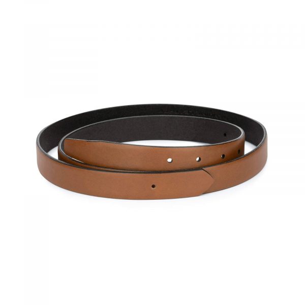1 inch brown leather belt strap 2