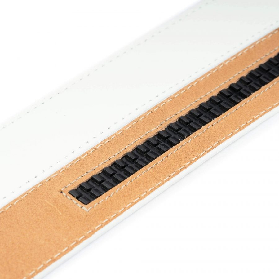 White Leather Ratchet Belt Strap 35 Mm 00