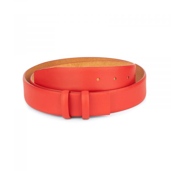 mens red leather belt strap 1