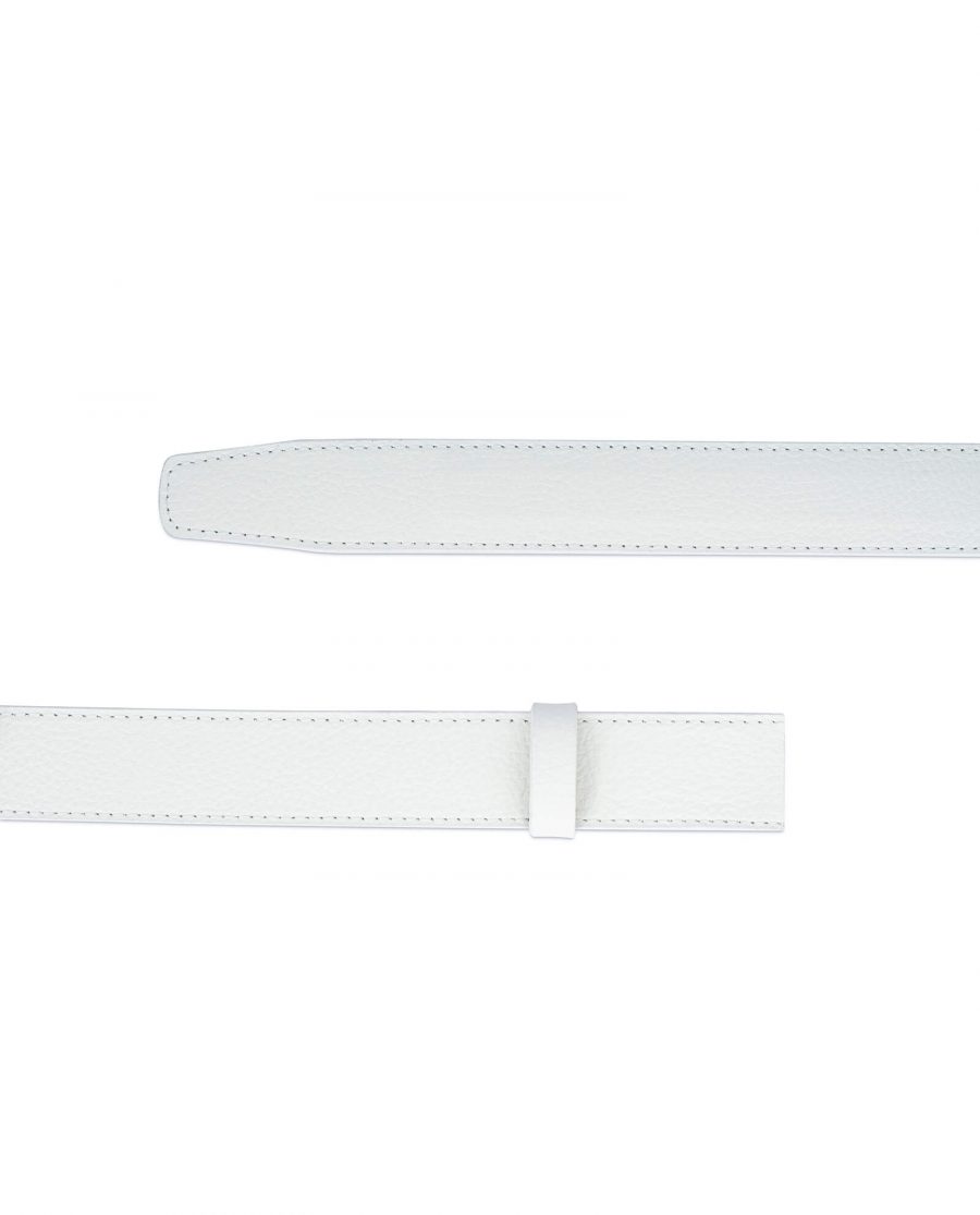 white leather belt strap 35 mm 1