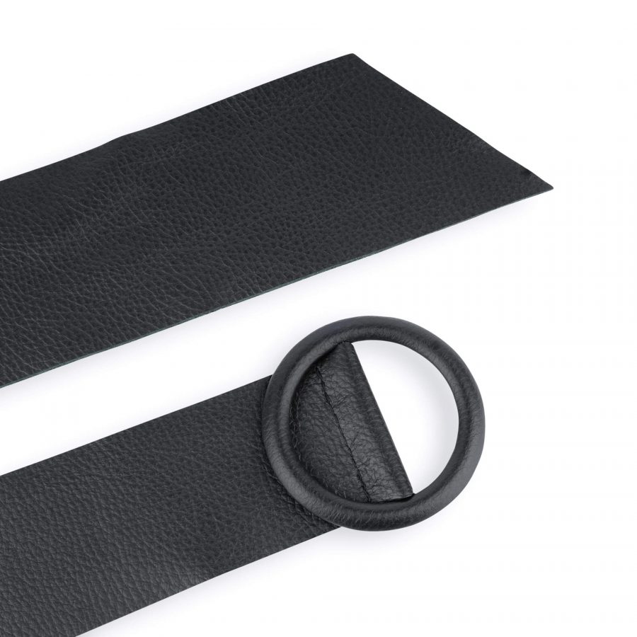 Black High Waist Belt For Dresses Round Buckle 6 7 cm 5