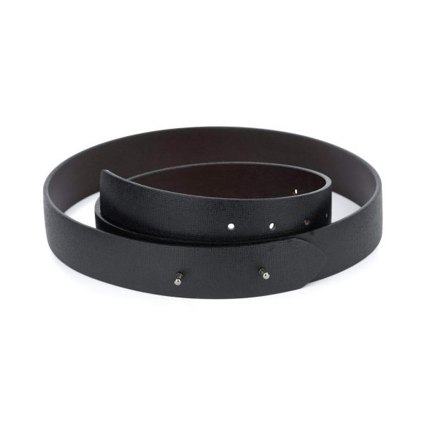 Reversible Saffiano Leather Belt Without Buckle 0