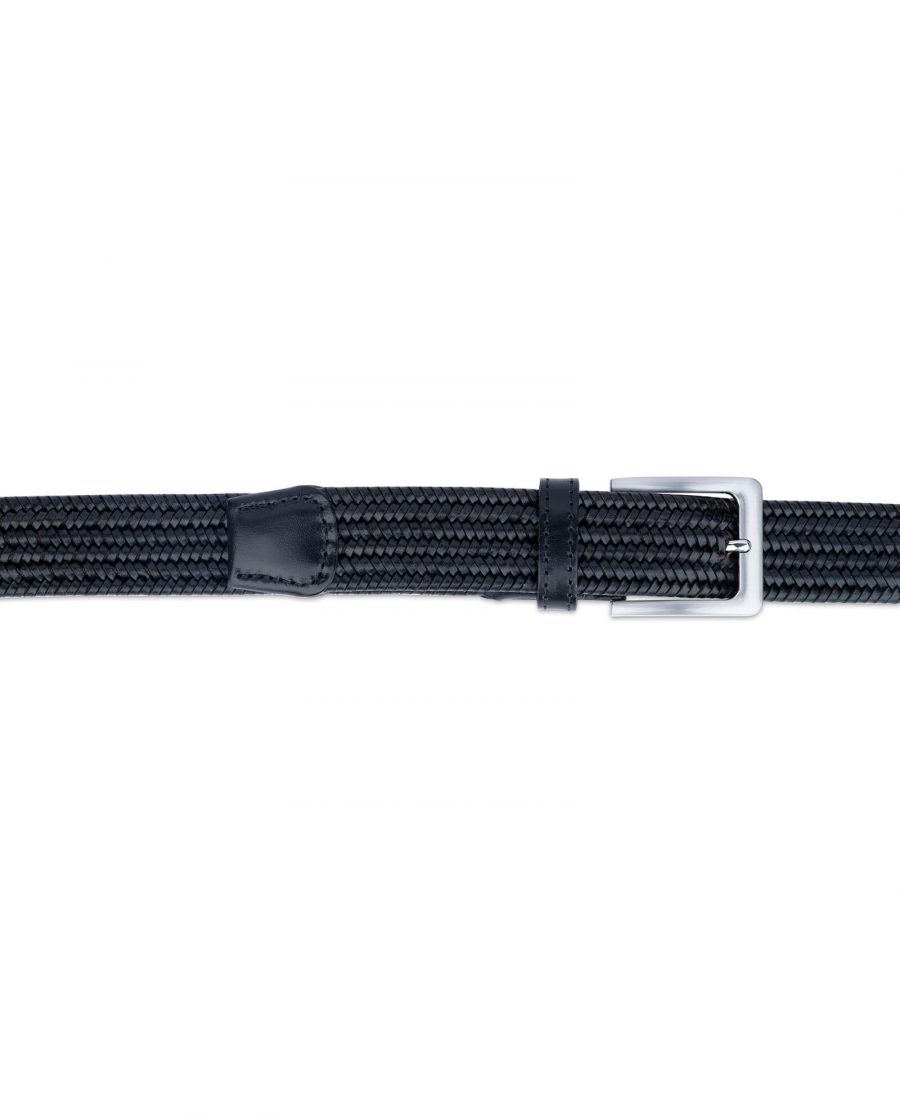 black braided leather stretch belt for men 45usd 2