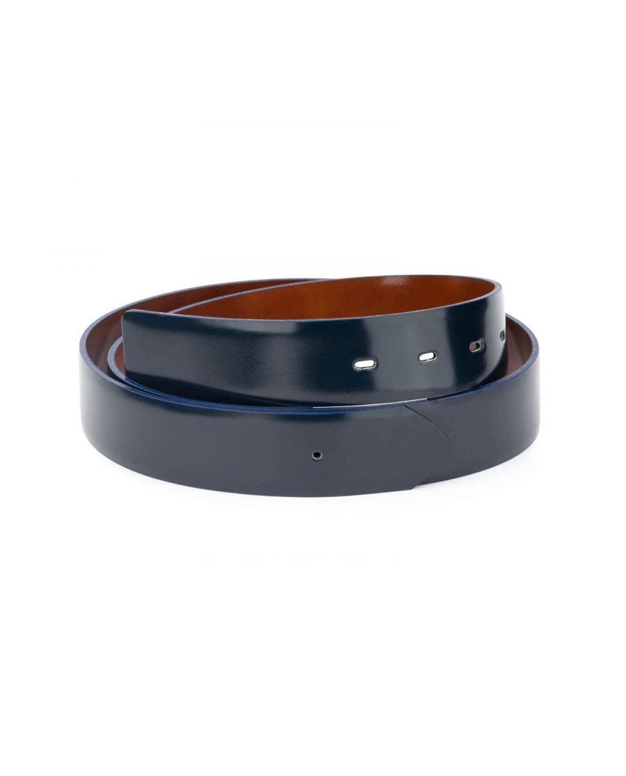 blue brown reversible patent leather belt without buckle 29usd 28 42 1