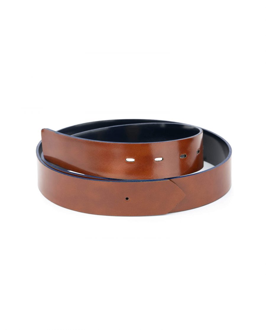 blue brown reversible patent leather belt without buckle 29usd 28 42 4