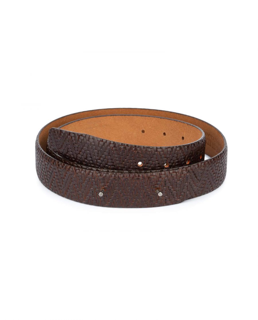 embossed brown mens belt without buckle 35usd 28 40 0