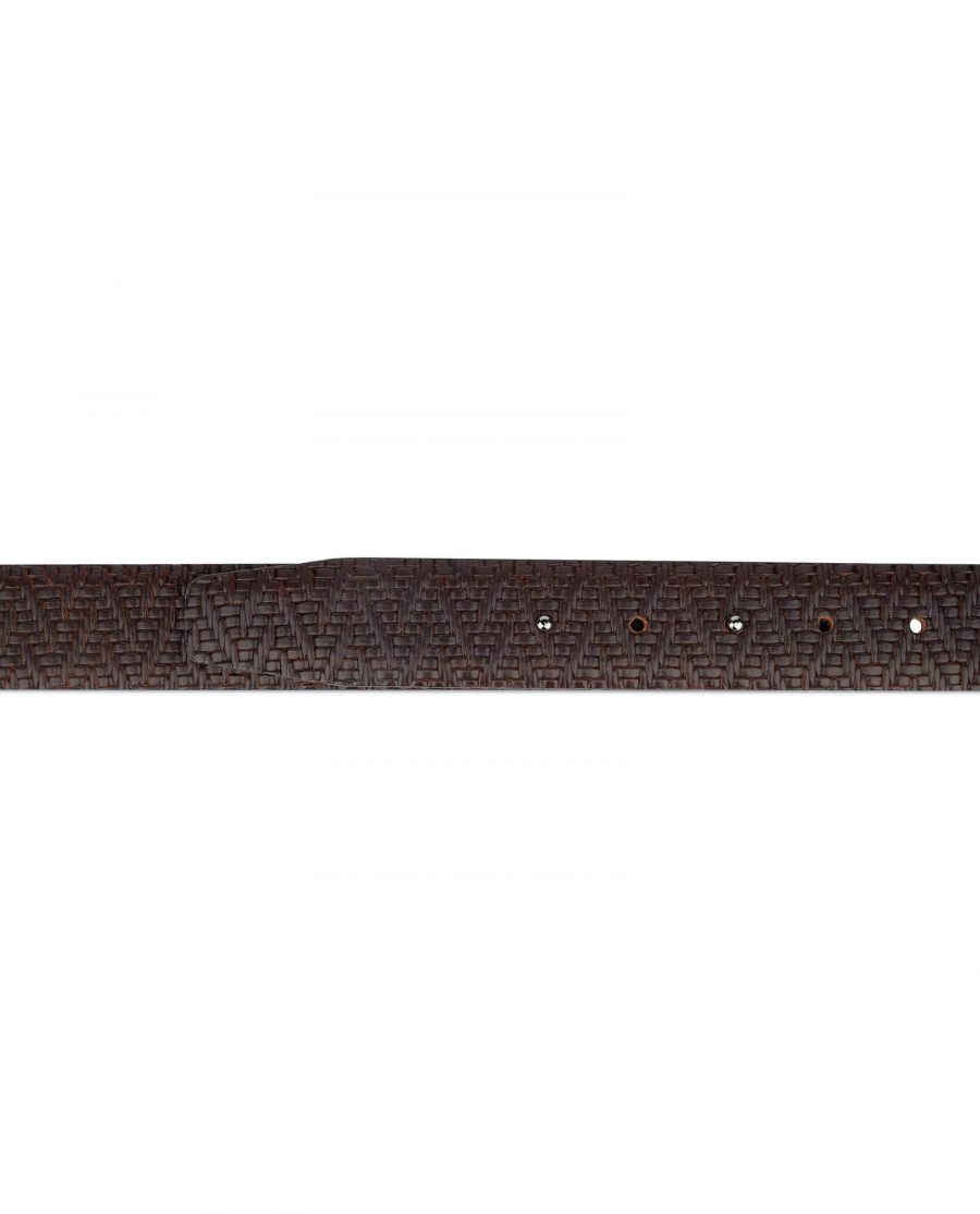 embossed brown mens belt without buckle 35usd 28 40 2