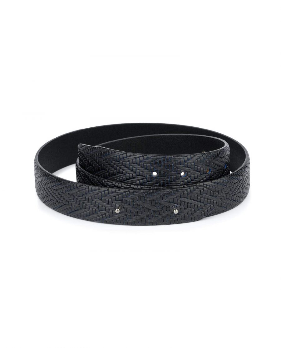 embossed navy blue mens belt without buckle 35usd 28 42 0