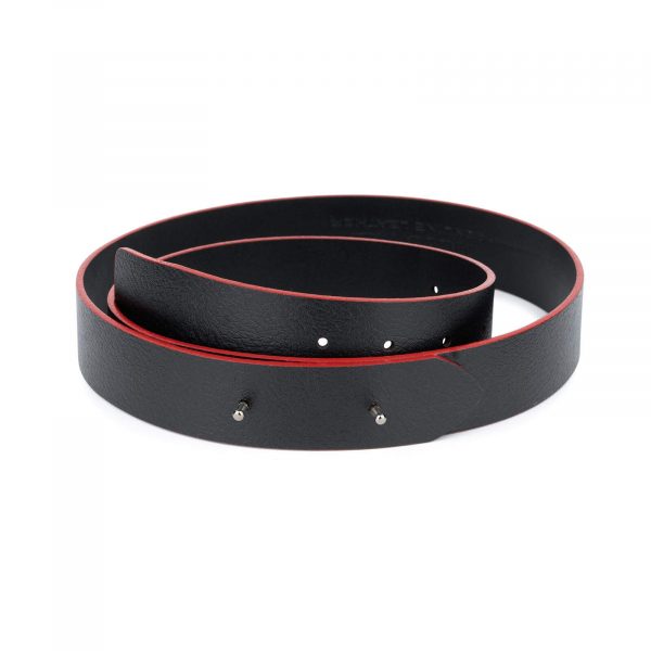 mens black red edge leather belt without buckle 35usd 28 38 0