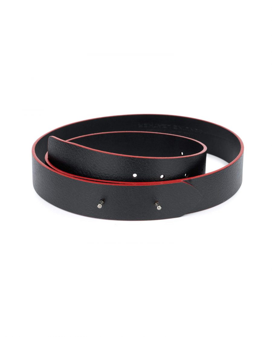 mens black red edge leather belt without buckle 35usd 28 38 0
