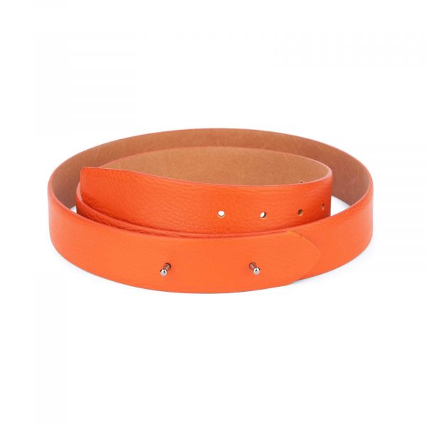 mens orange leather belt without buckle 35usd 28 42 1