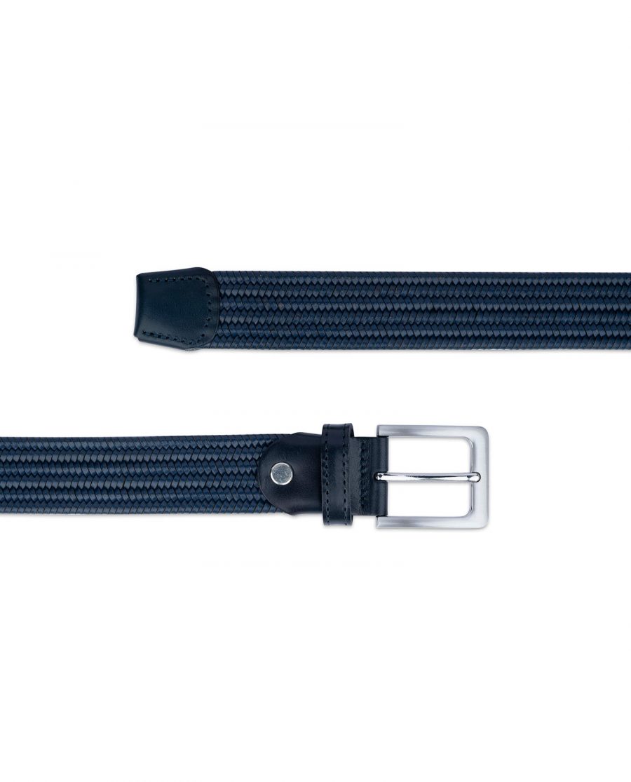 navy blue braided stretch belt for men 35usd 2