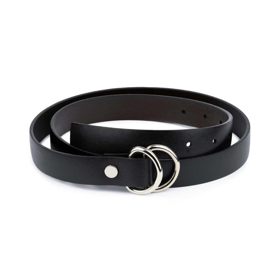 Black Leather D Ring Belt 1