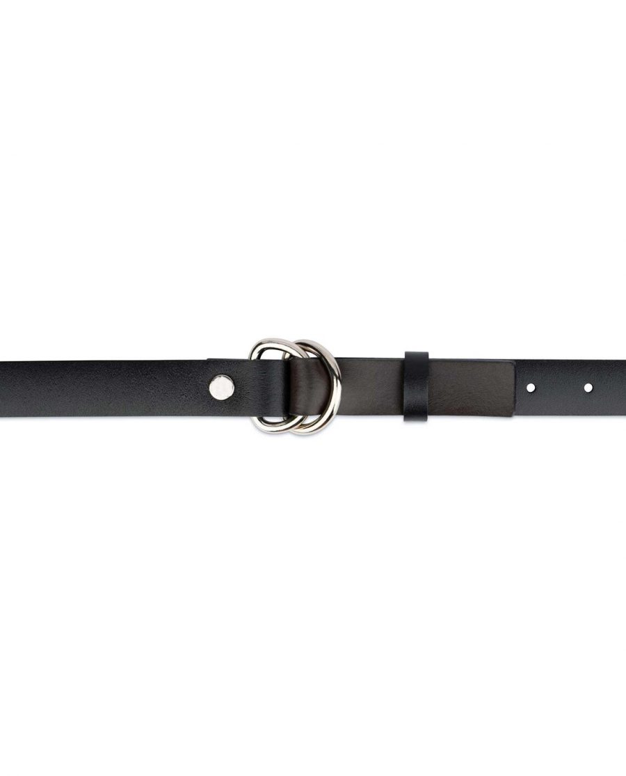 Black Leather D Ring Belt 3