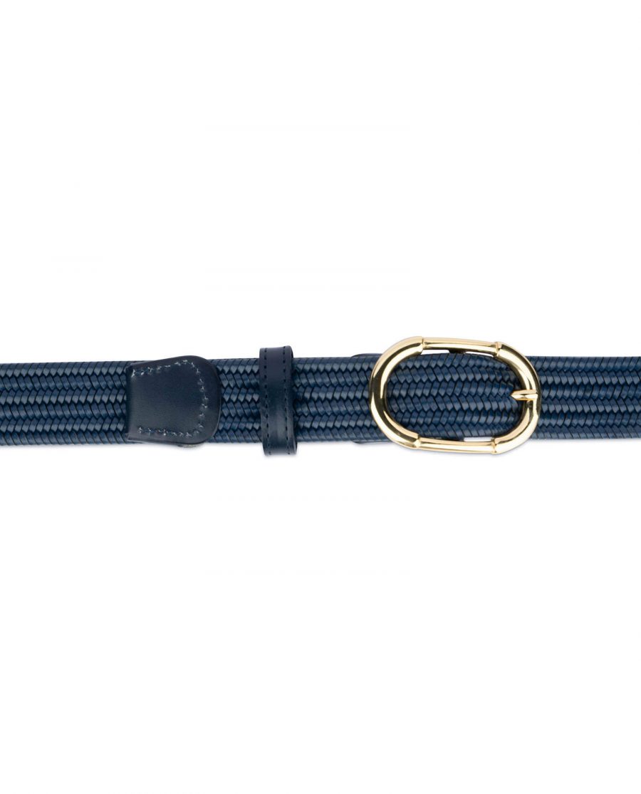 blue mens braided stretch belt with gold buckle 3 5cm 65usd 3