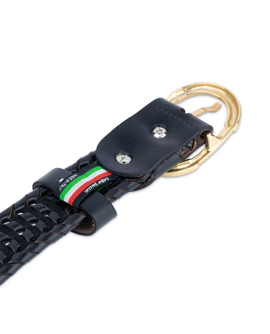 braided black belt with gold buckle 3 5cm 59usd 1