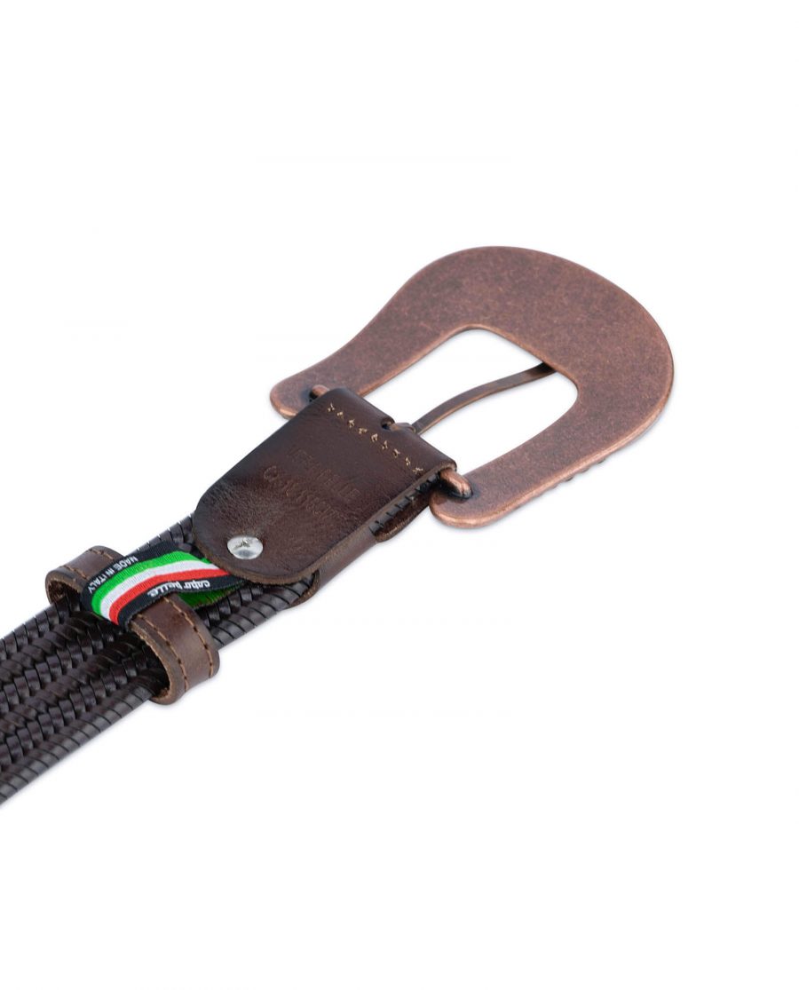 brown mens stretchy belt with western rhinestone buckle 3 5cm 75usd 1