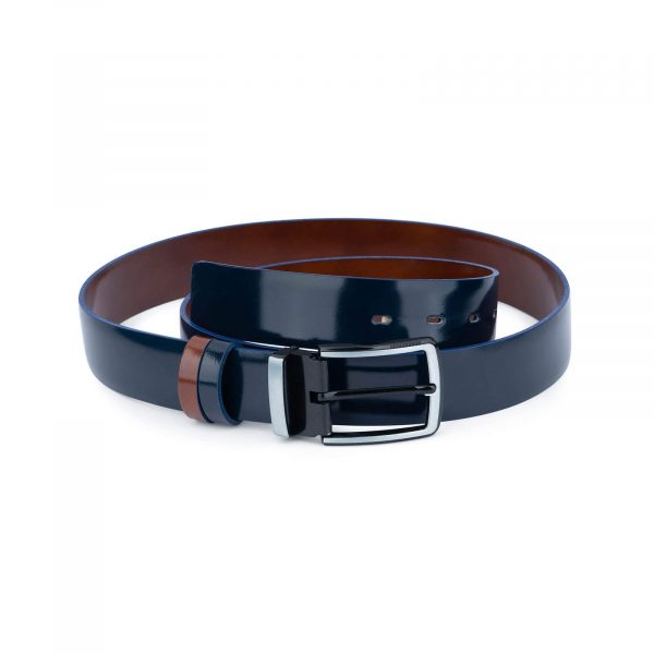 mens blue patent leather belt 3 5cm 29usd 1