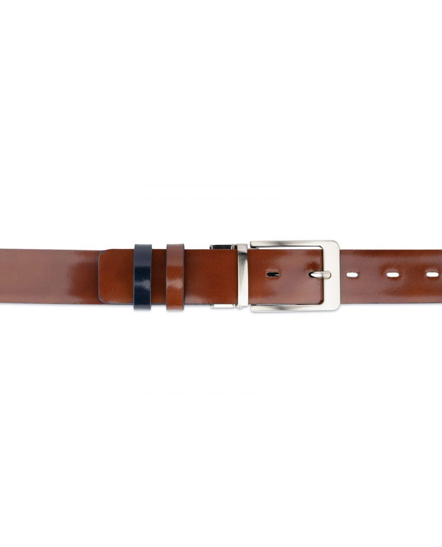 mens reversible leather belt blue brown 3 5cm 29usd 2
