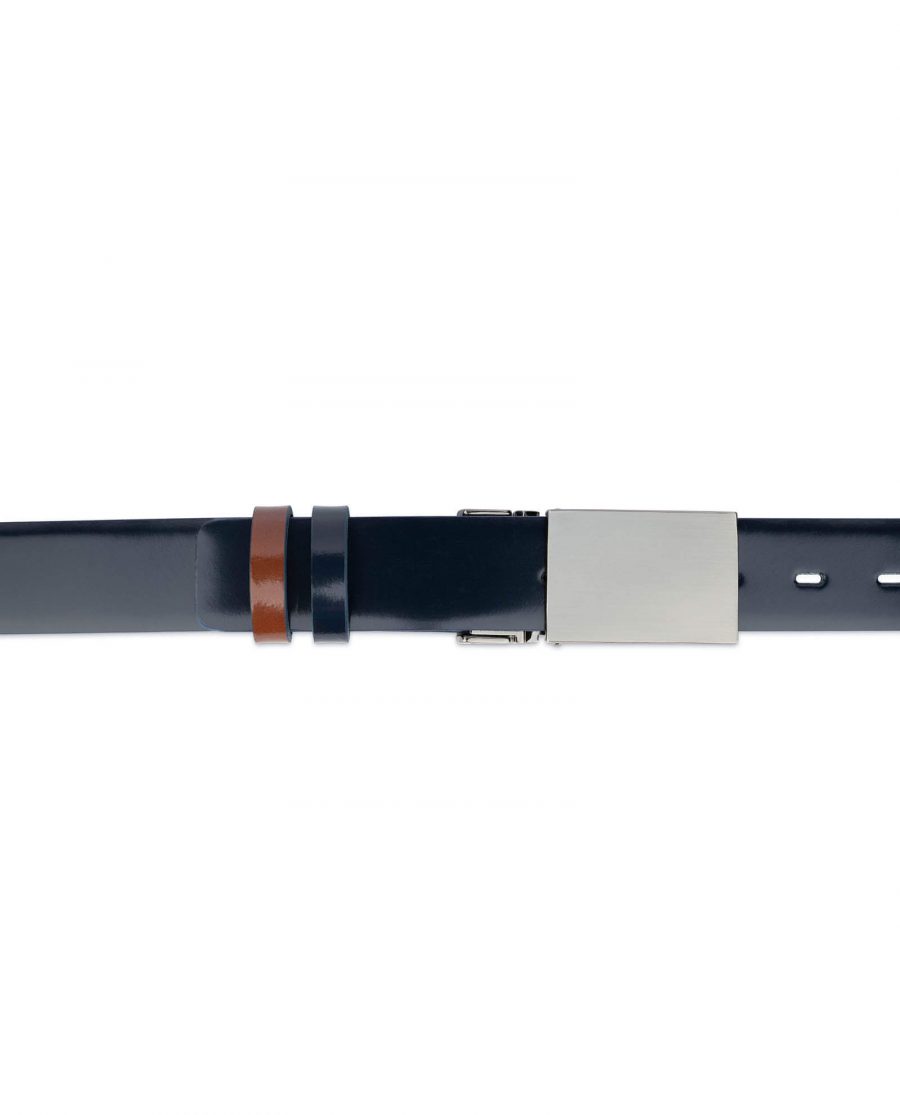 reversible mens belt blue patent leather with brown 3 5cm 35usd 5