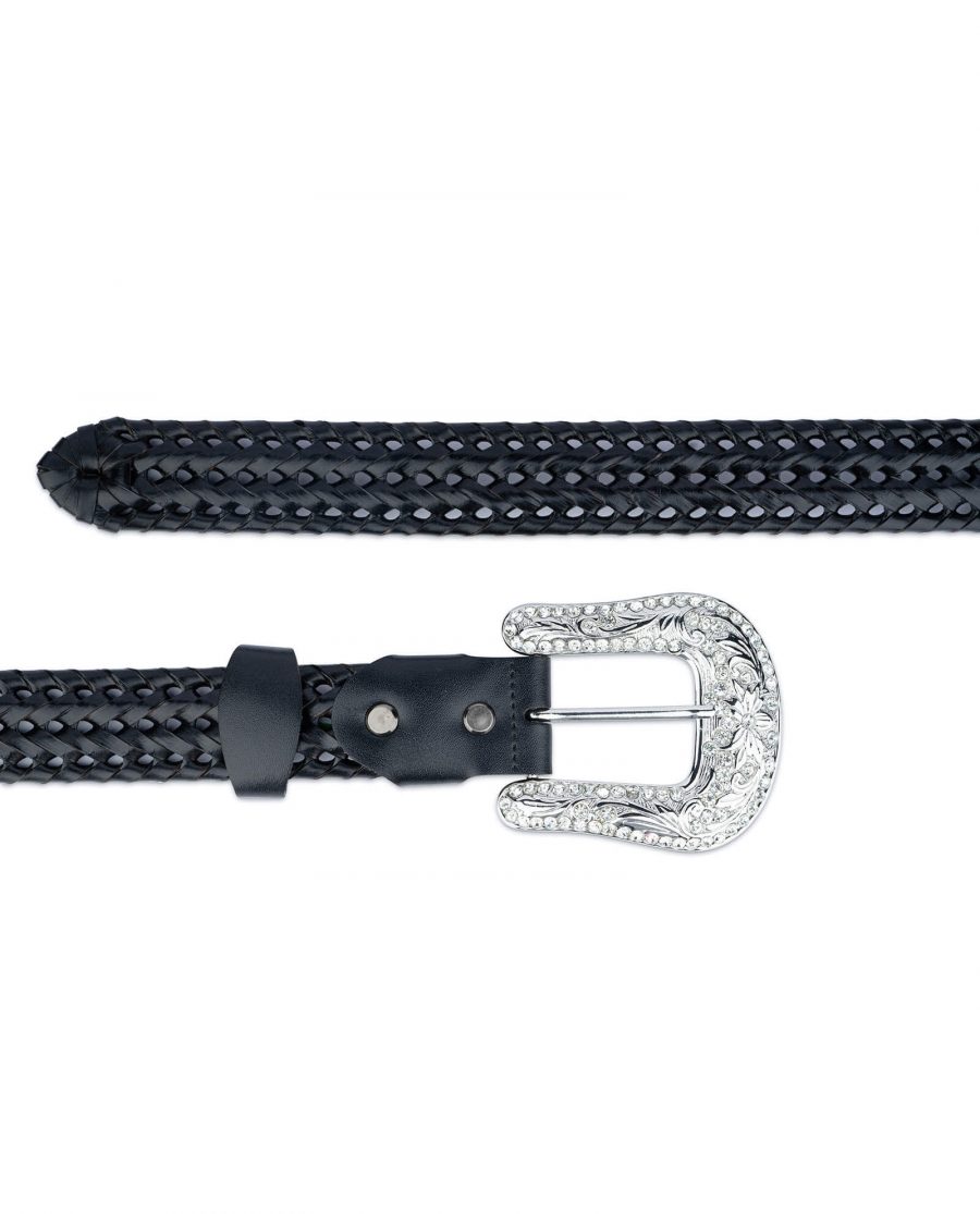 western braided belt with silver rhinestone buckle 3 5cm 65usd 4