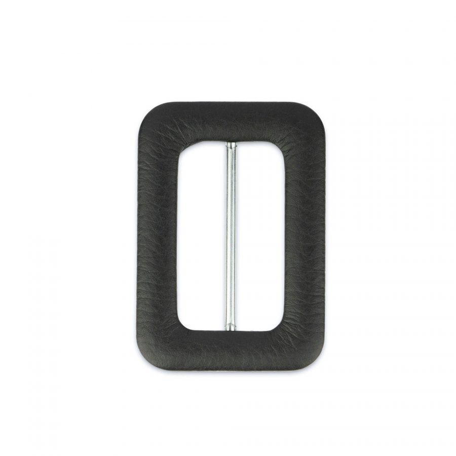 black leather coated belt buckle 2 inch 3