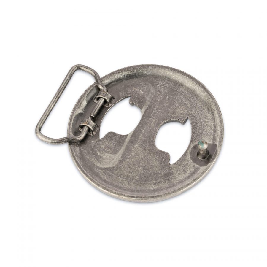 viking belt buckle round silver 40 mm 3