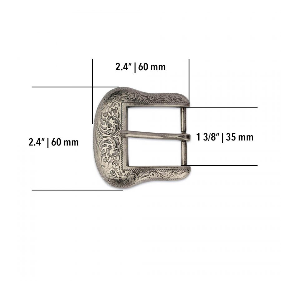 western belt buckle silver 1 3 8 inch 5 1