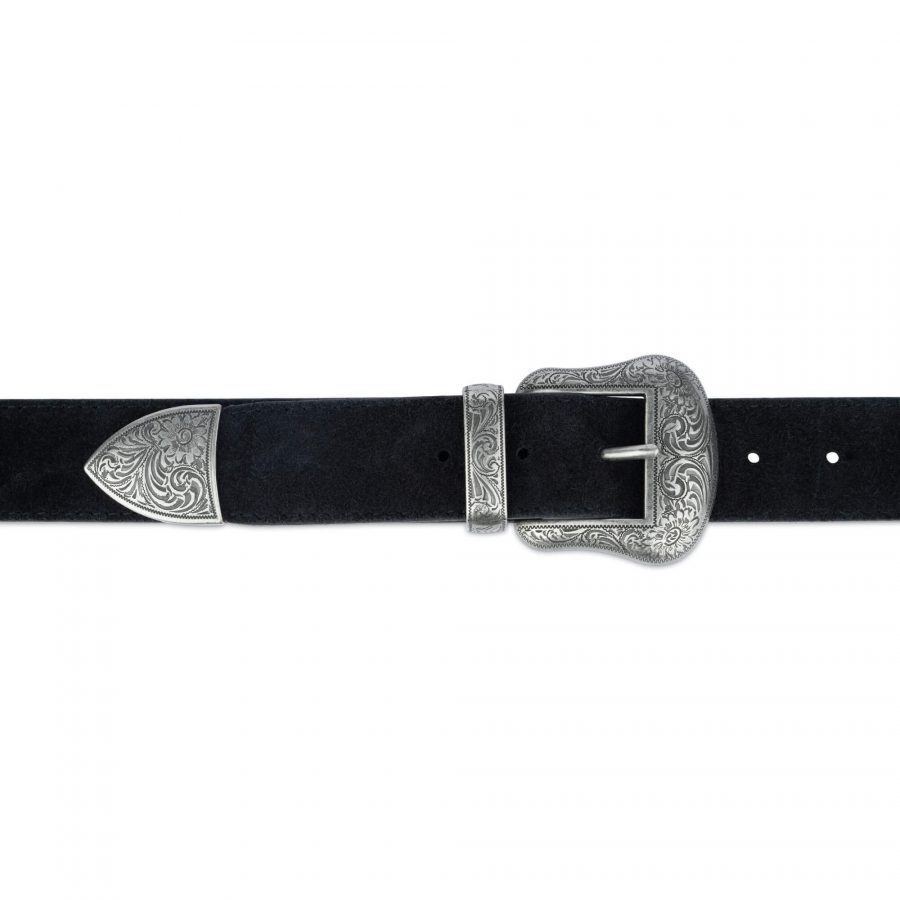 black suede western belts for men 1 5 inch with ilver buckle 28 40cm 75usd 2