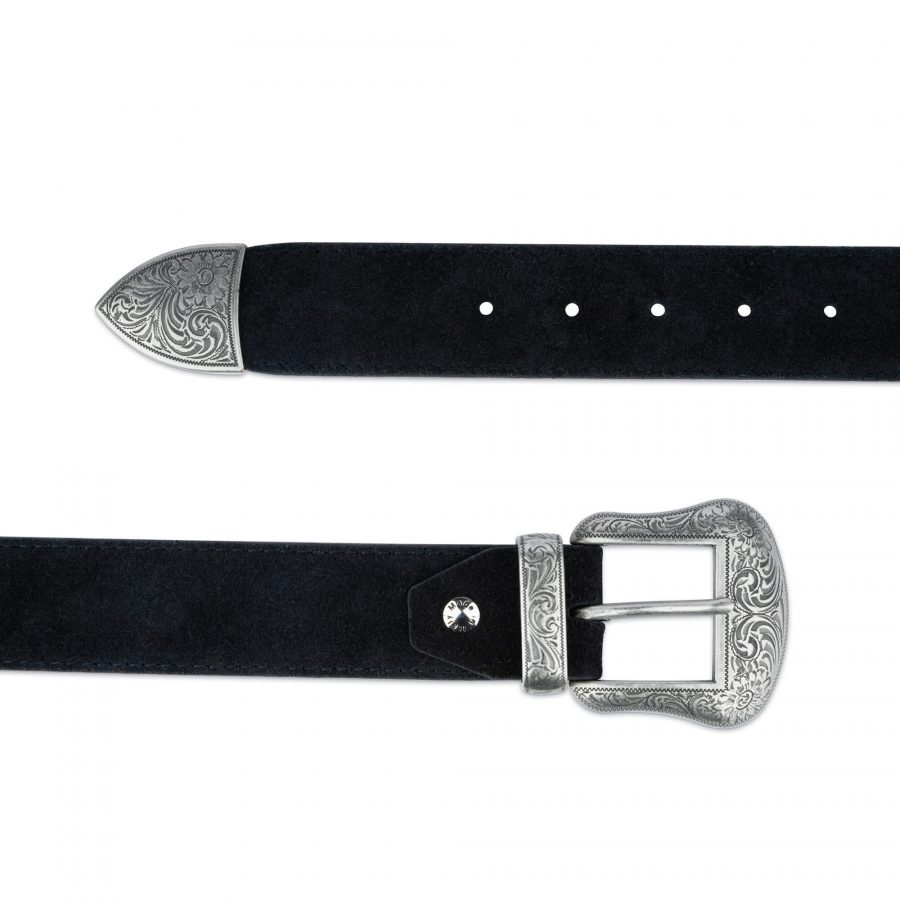black suede western belts for men 1 5 inch with ilver buckle 28 40cm 75usd 3