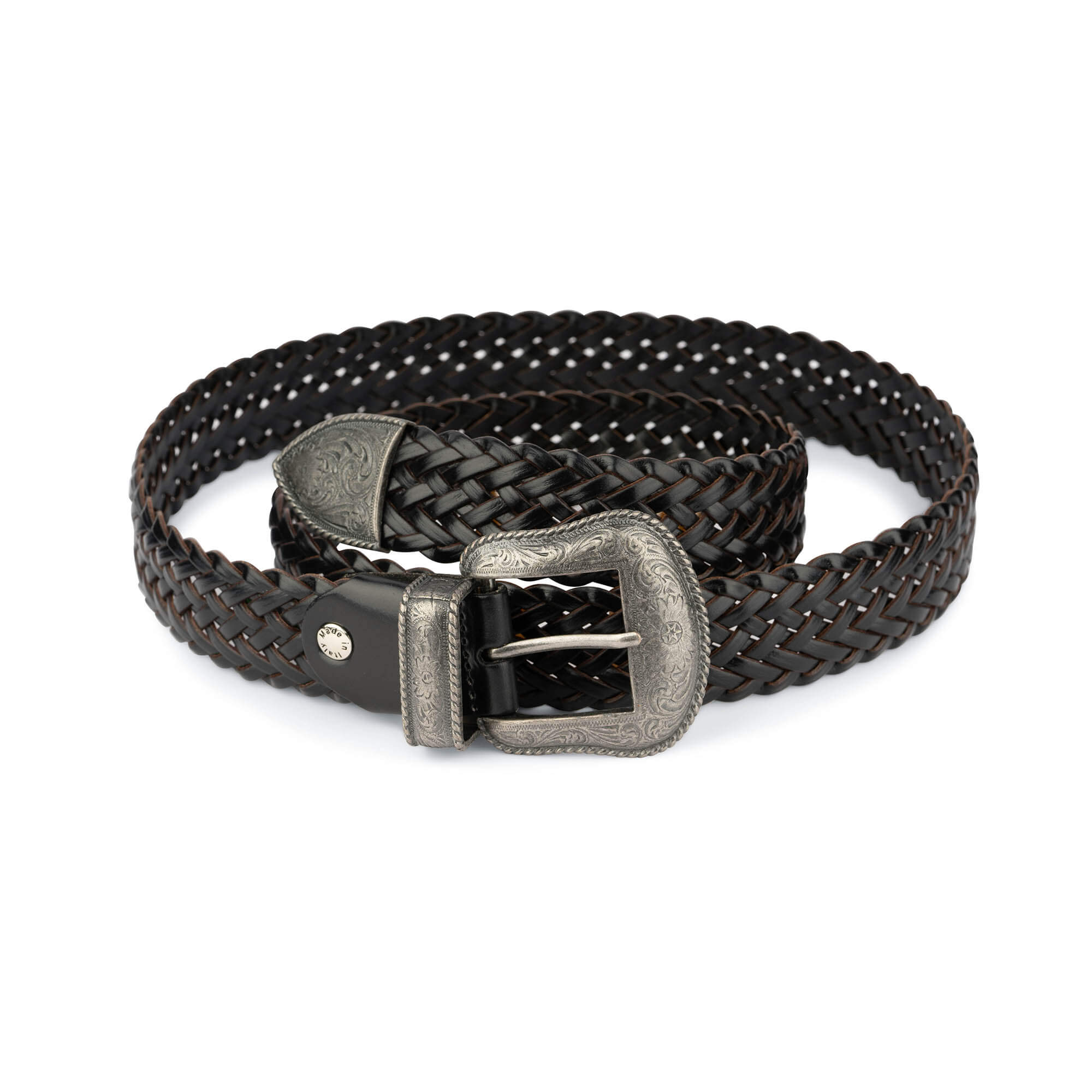 Buy Black Western Braided Belt For Men 